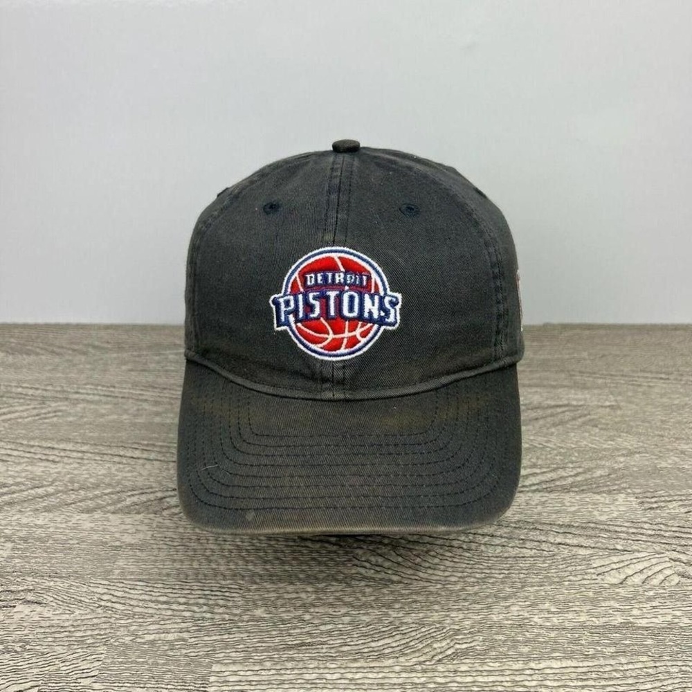 Vintage Detroit Pistons Adidas Hat Cap Strap Back Blue Canvas NBA Basketball